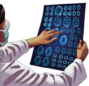 Soignante qui lis un IRM