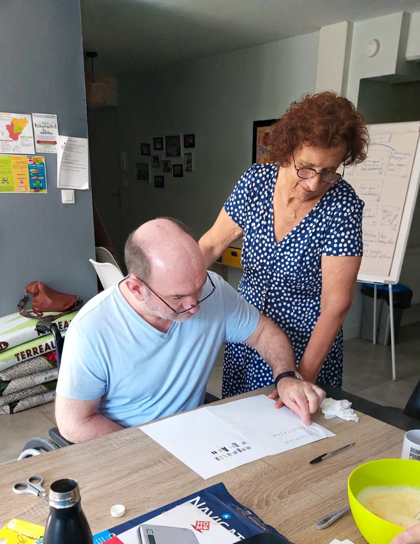 Benedicte aidante et épouse avec Eric adhérent du Gem les tournesols charentais